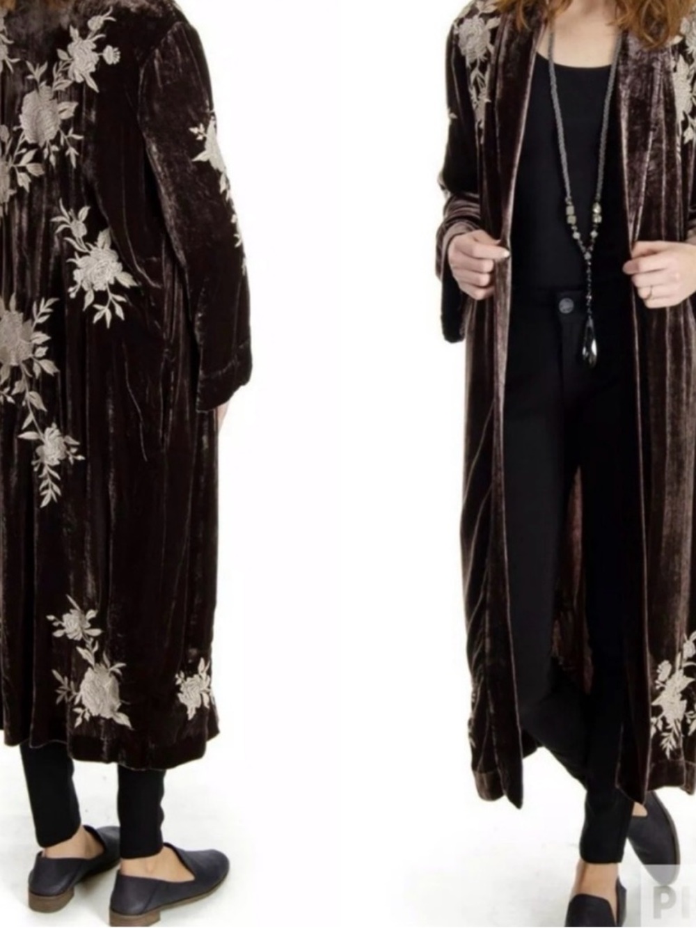 Johnny Was brown velvet Kimono